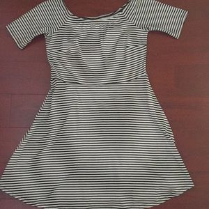 MIMI CHICA Striped Off The Shoulder Dress